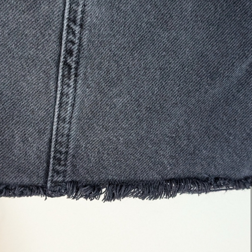 Free People - Faded Black Midnight Sun Mid Rise Denim Mini Skirt/Skort Size 25 - Picture 12 of 14